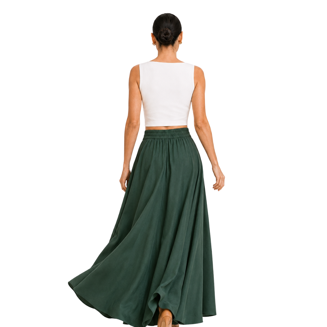 Aurelia Bias-Cut Crepe-Silk Maxi Skirt