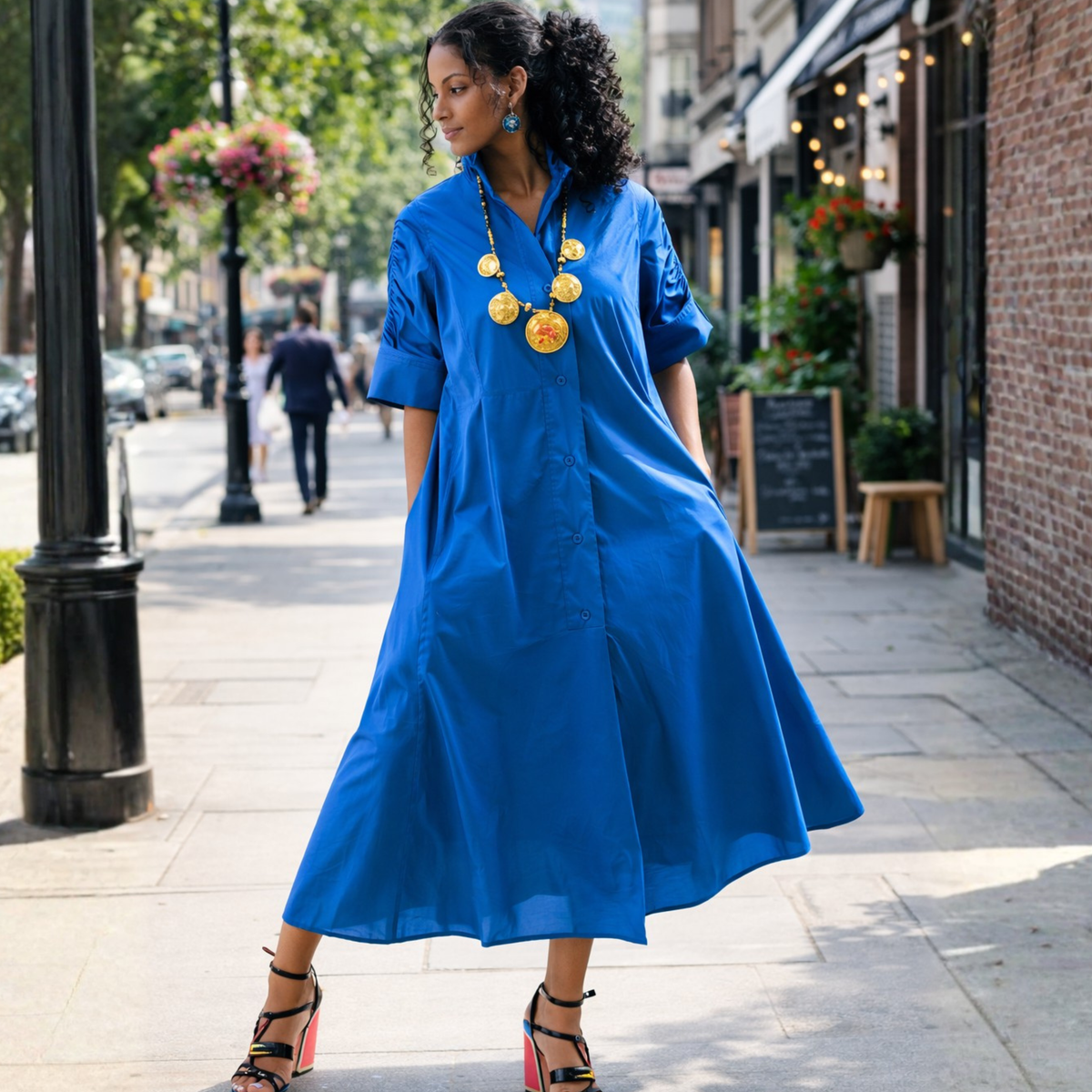 Mila Relaxed Egyptian Cotton Shirt Dress