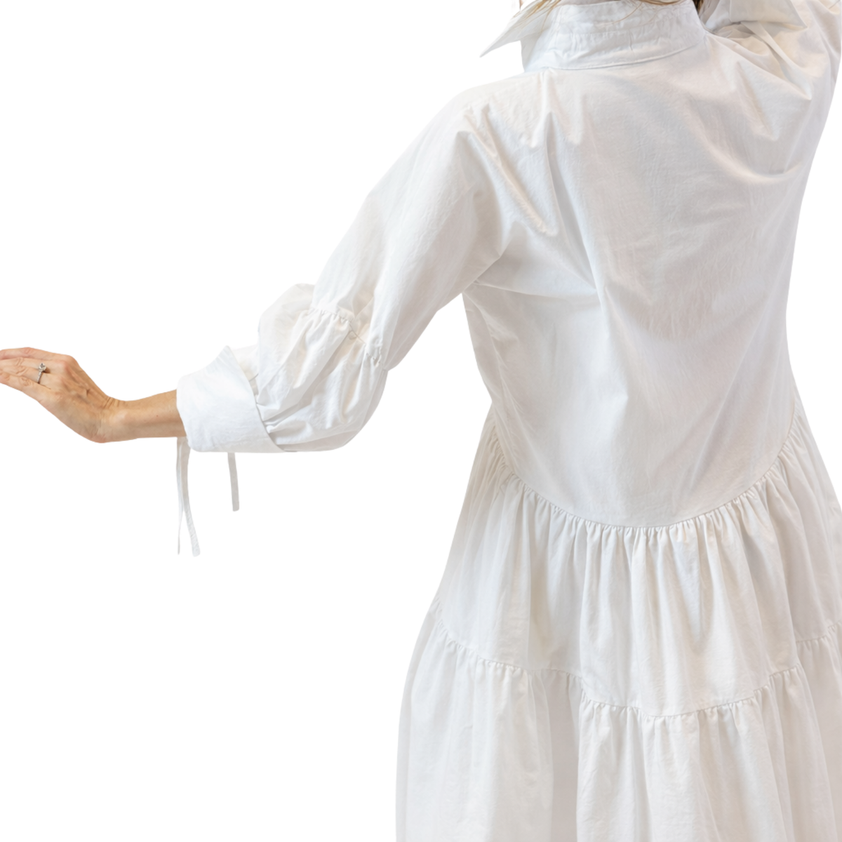 Ria Tiered Cotton Midi Dress