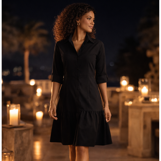 Lana Egyptian Cotton Tiered Shirt Dress