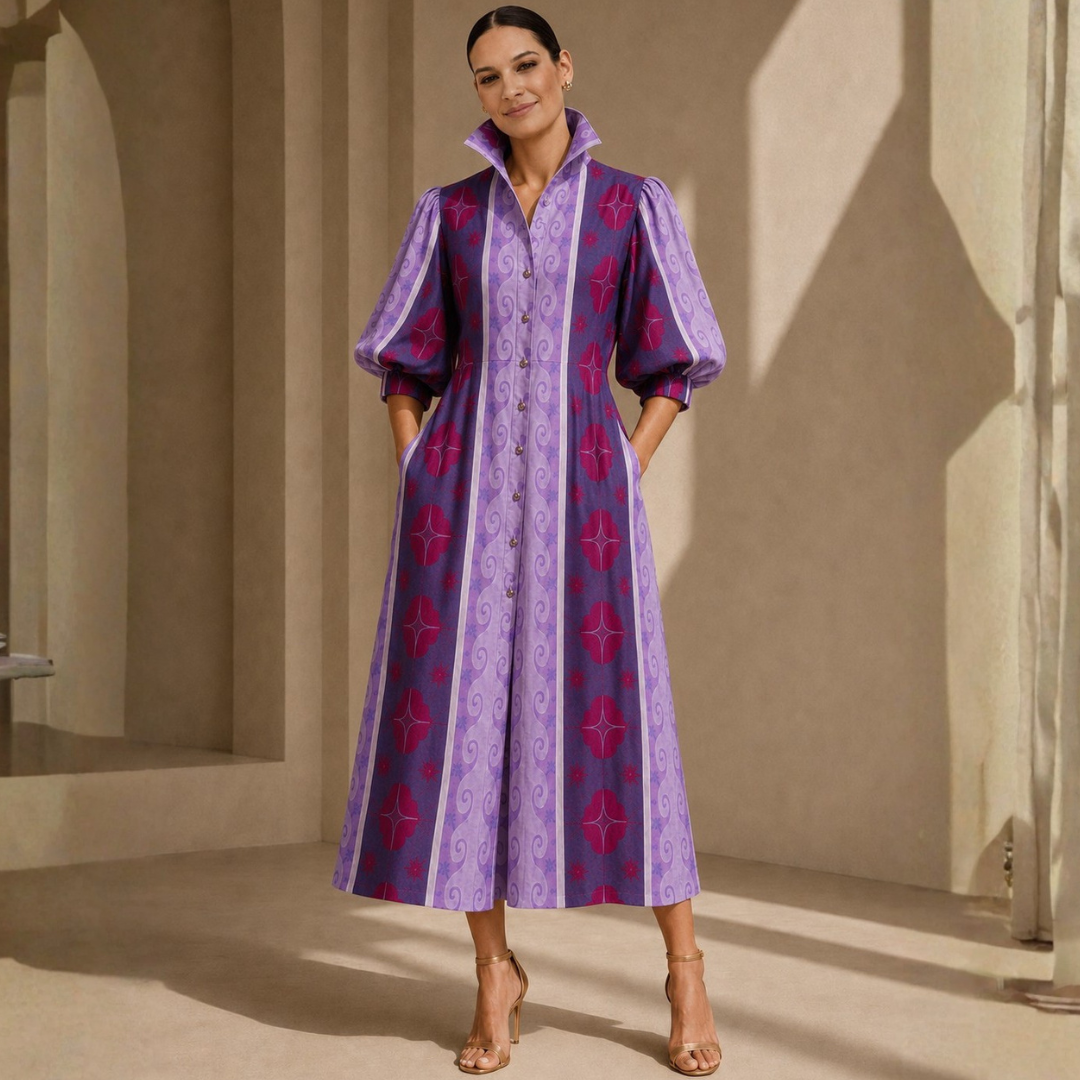Oriana Printed Cotton-Poplin Longline Dress