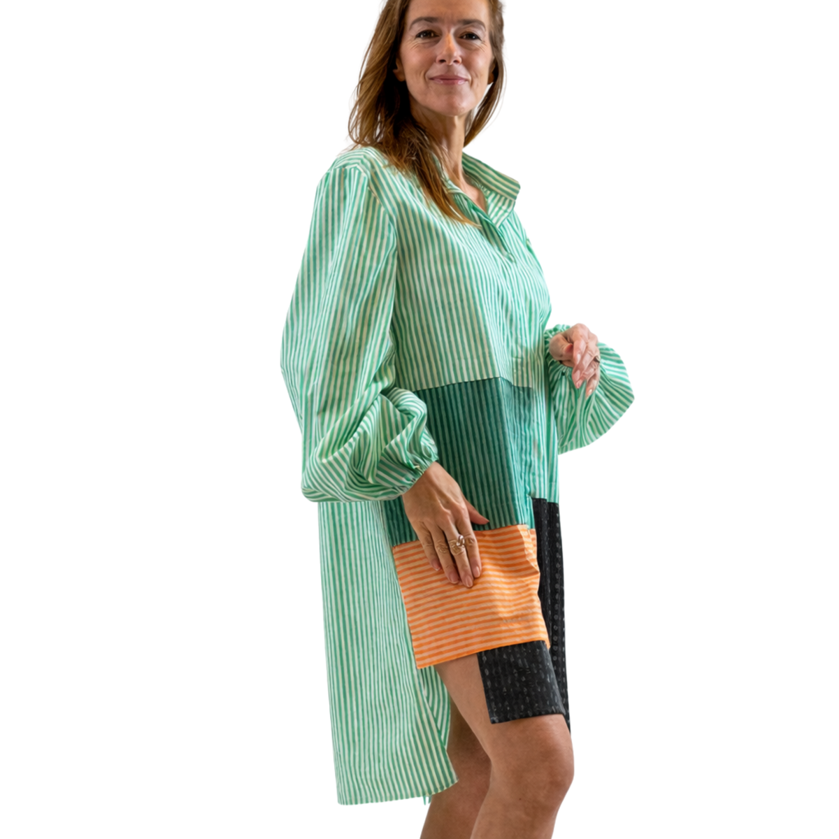 Kira Cotton Striped Patchwork Tunic