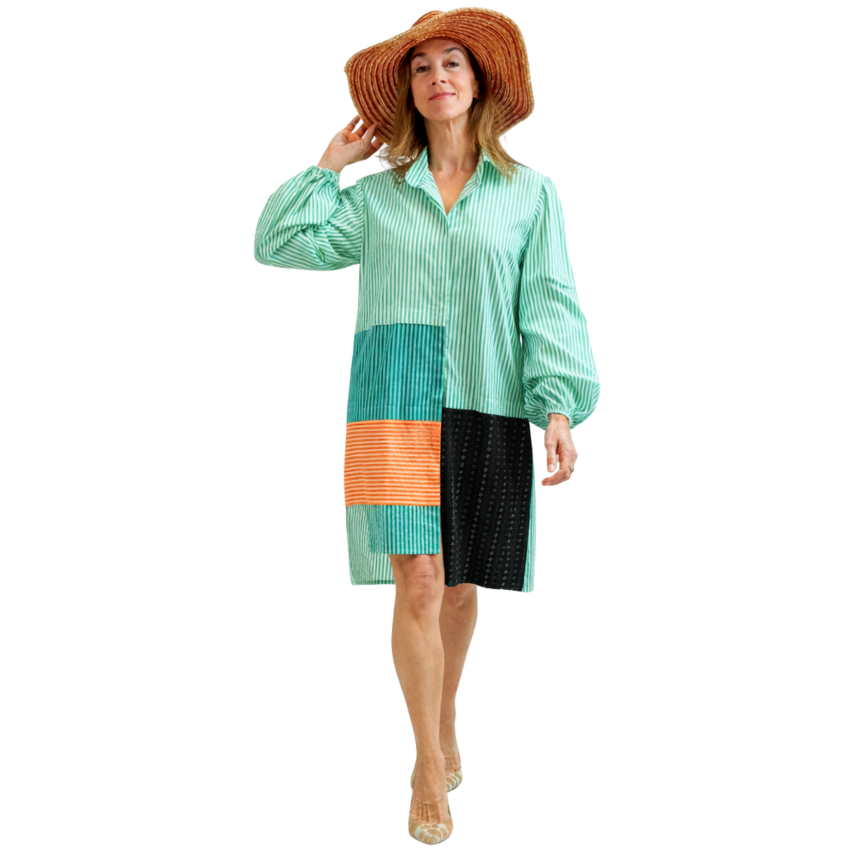 Kira Cotton Striped Patchwork Tunic