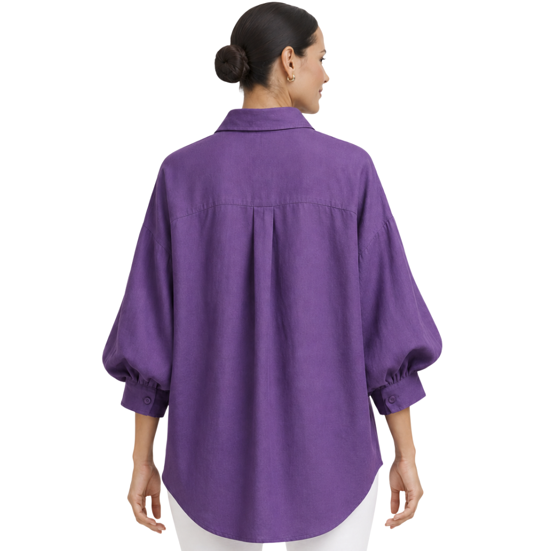 Colette Relaxed Drop-Shoulder Balloon-Sleeve Cotton Poplin Shirt