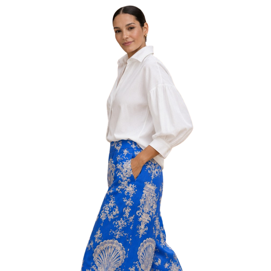 Colette Relaxed Drop-Shoulder Balloon-Sleeve Cotton Poplin Shirt
