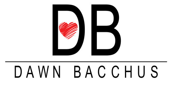 Logo with 'DB' initials and a red heart, featuring the name 'Dawn Bacchus'.