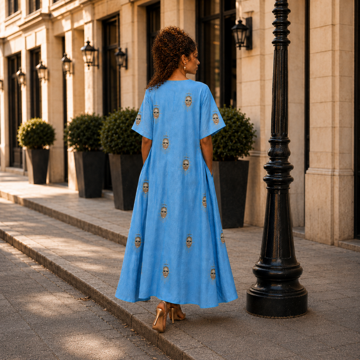 Azura Masque Flax Linen Maxi Dress | Clyde Thomas Carnival Collection