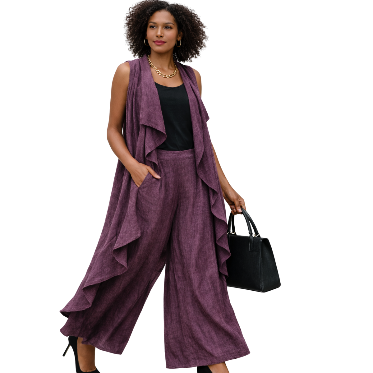 Zyanna Flax Linen 2-Piece Pants Set – Sculpted Resort Ensemble