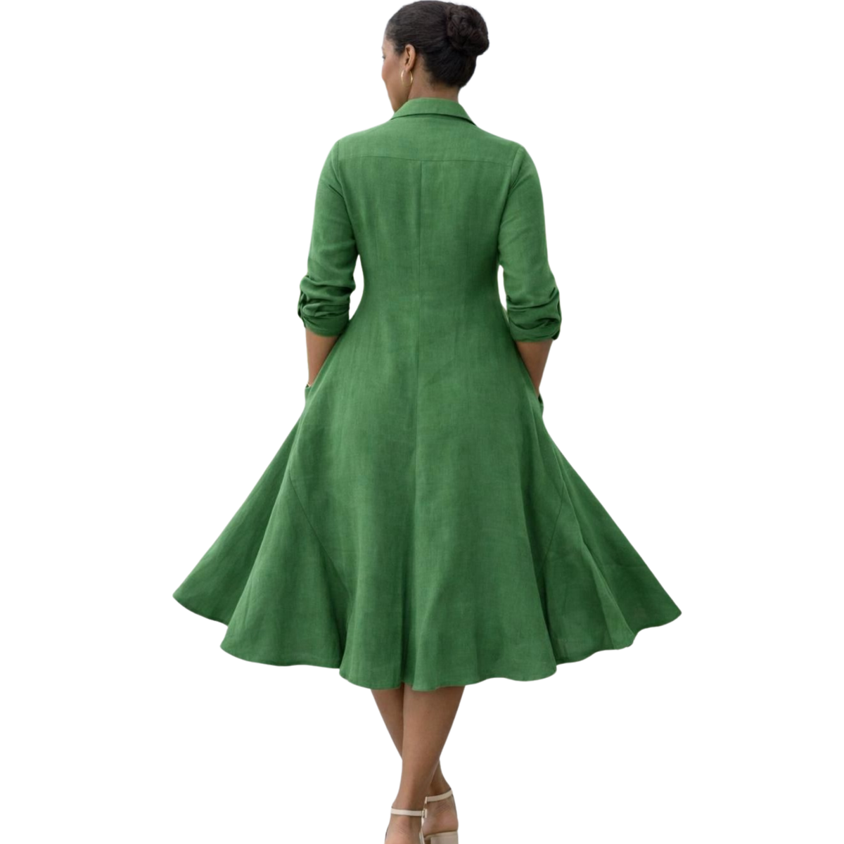 Isla Linen Bias Midi Dress