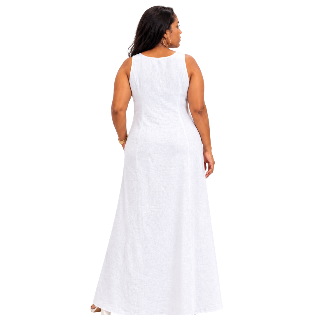 Linen Relaxed Maxi A-Line Dress