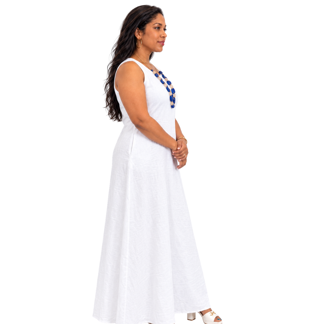 Linen Relaxed Maxi A-Line Dress
