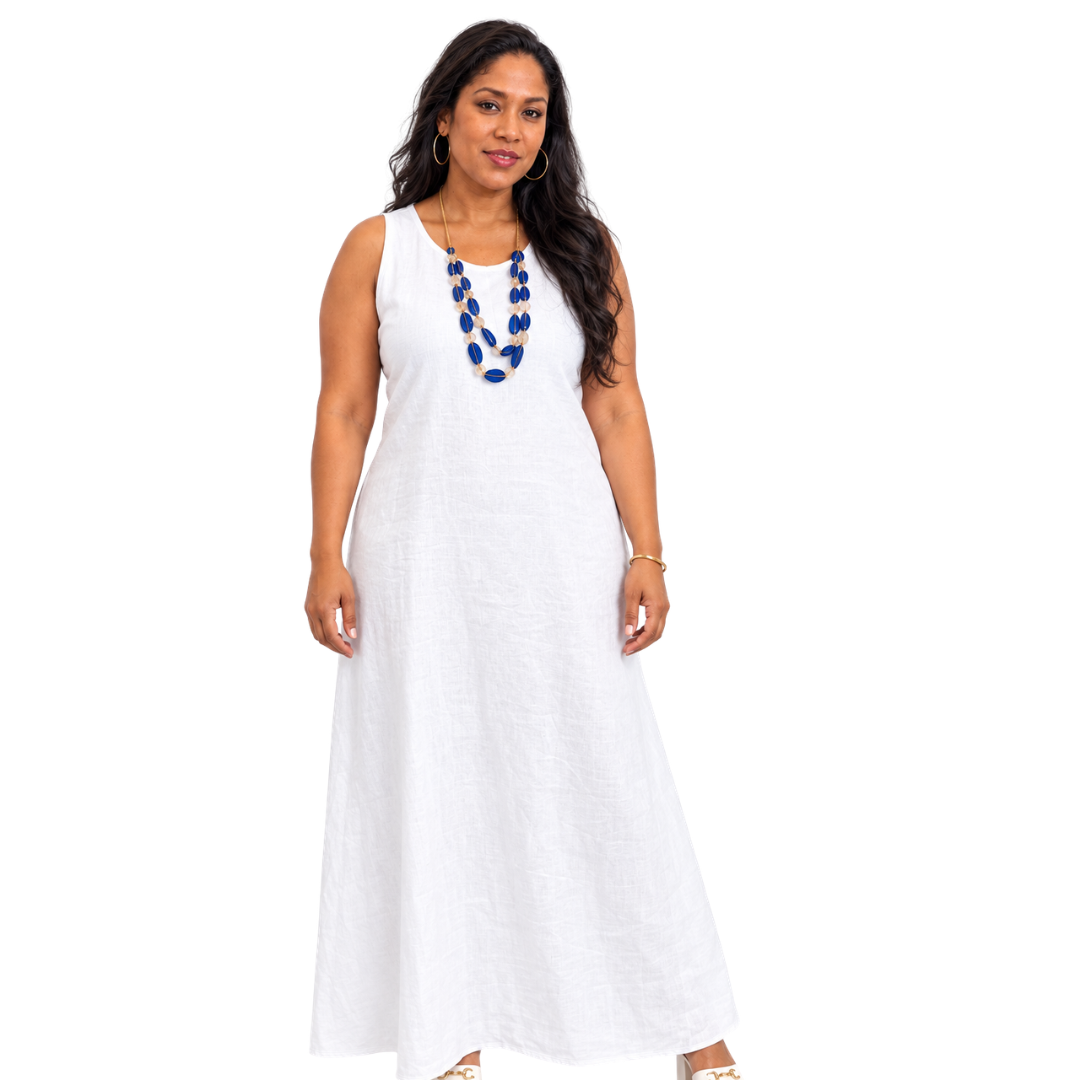 Linen Relaxed Maxi A-Line Dress