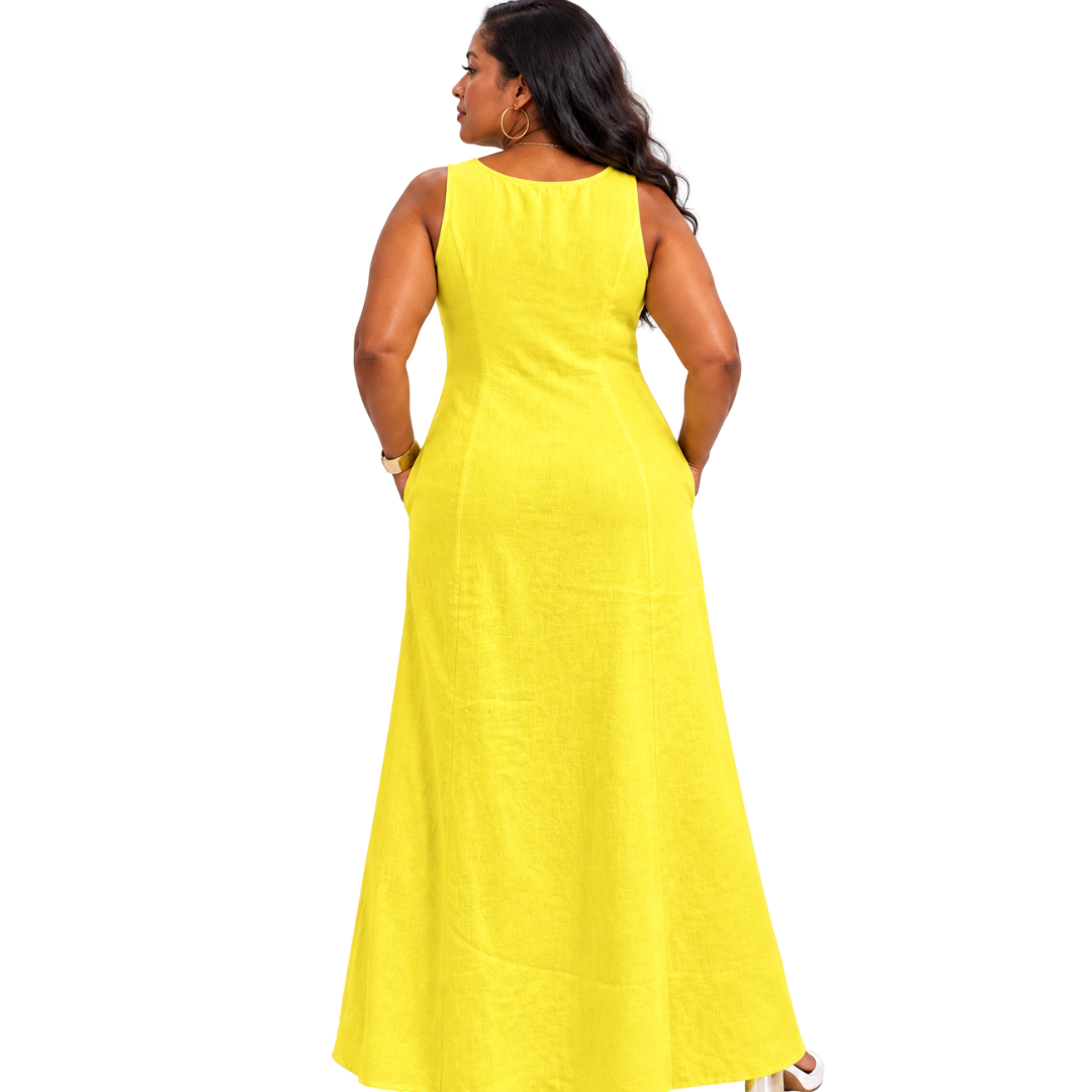 Linen Relaxed Maxi A-Line Dress