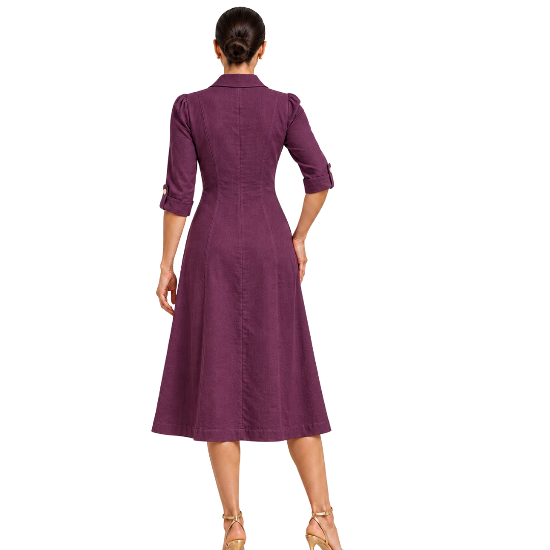 Vivienne Linen Zip-Front Midi Dress
