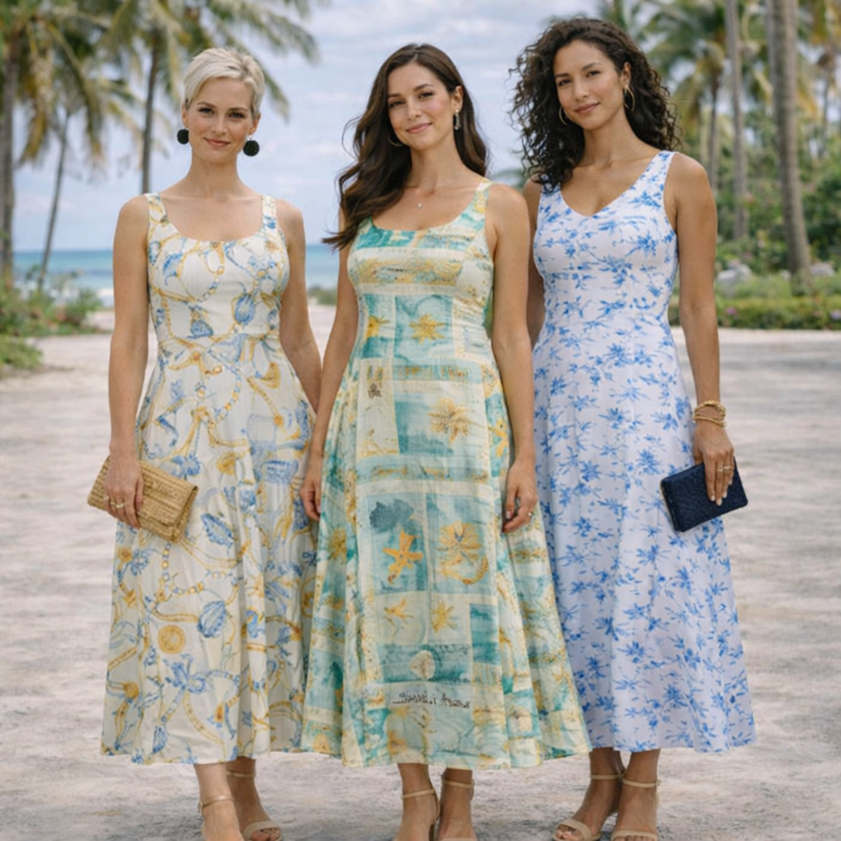 Janna Sleeveless Linen A-Line Midi Dress Artist Series