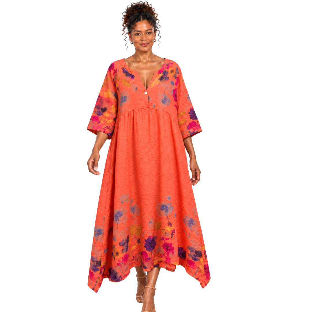 Fiorella Floral Linen Maxi Dress