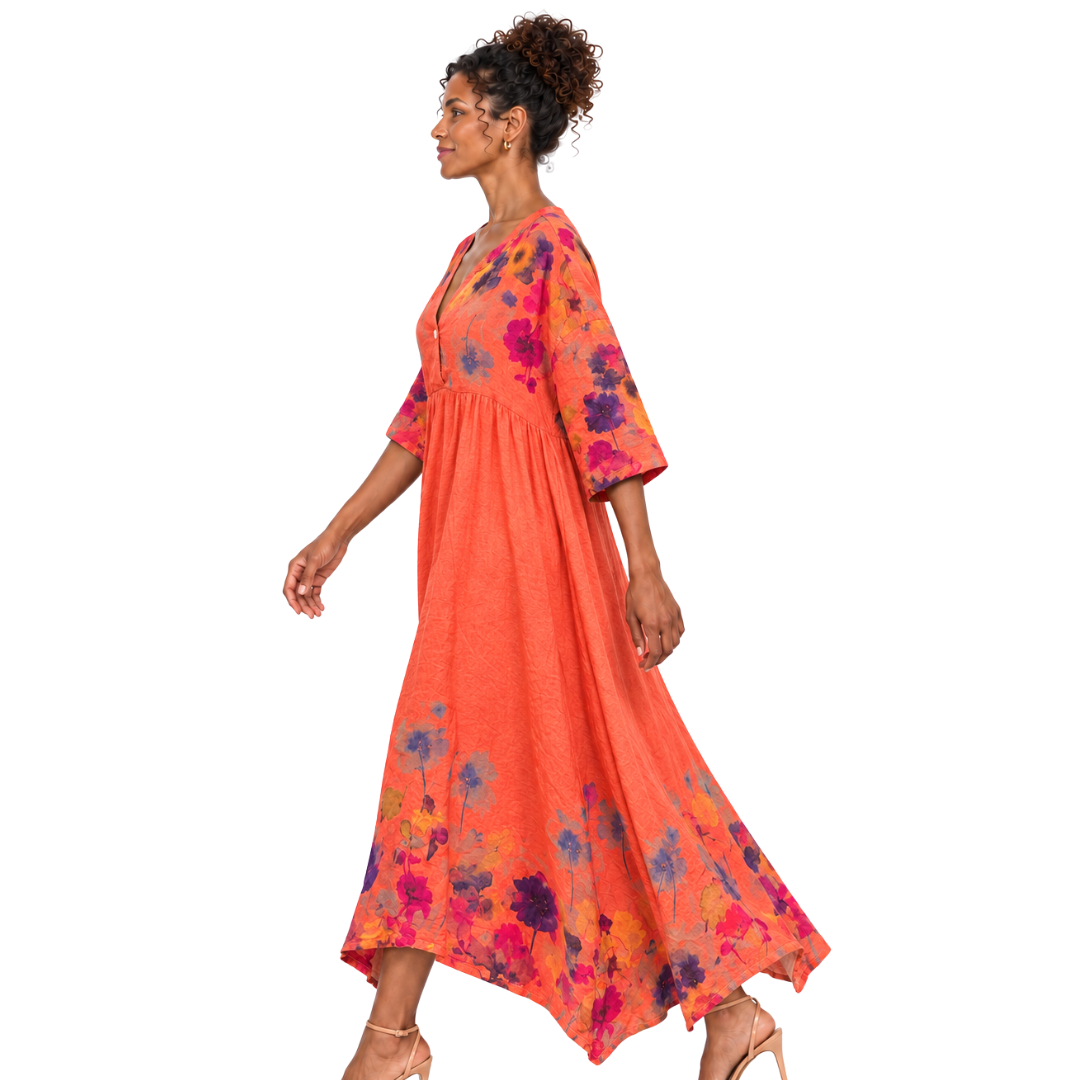 Fiorella Floral Linen Maxi Dress