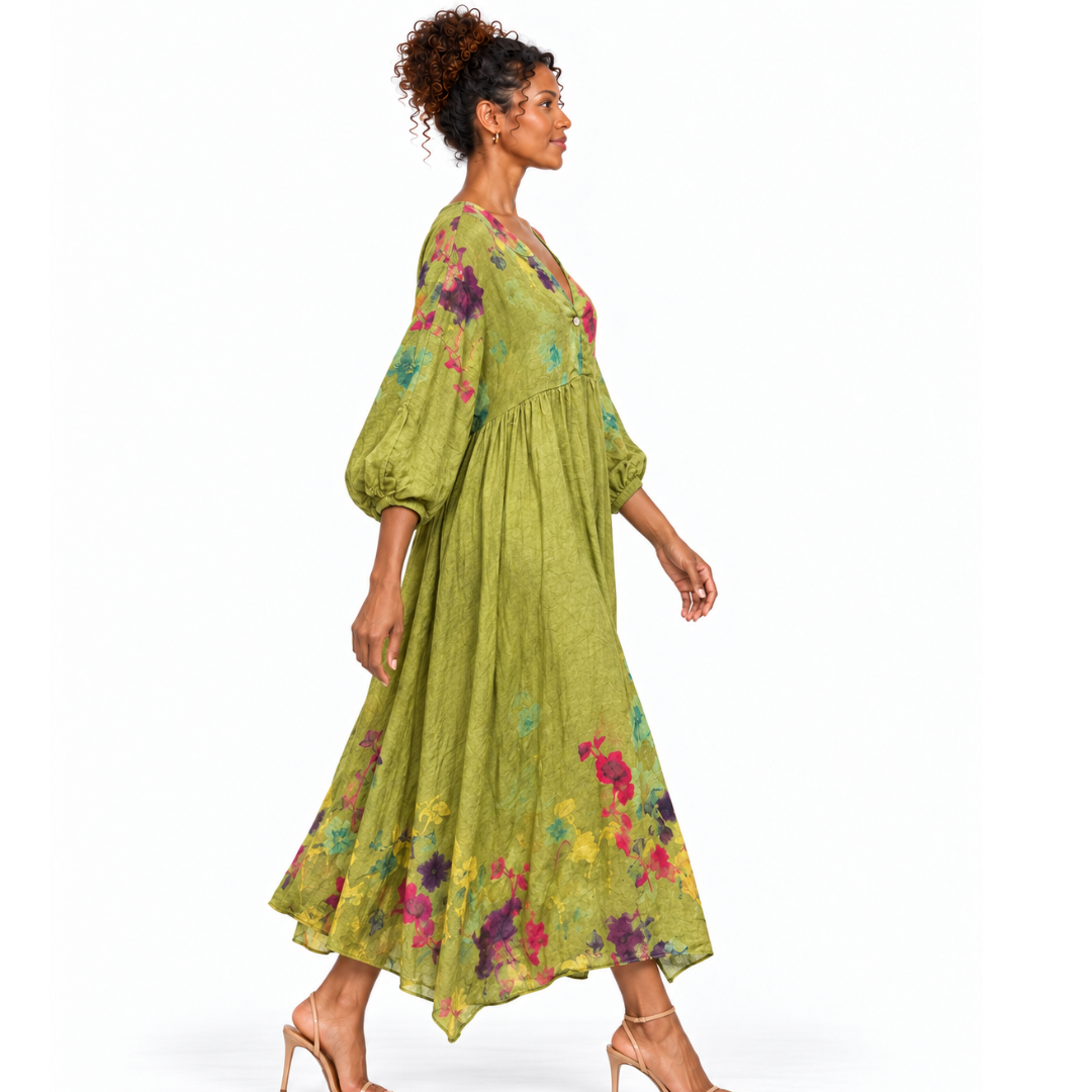Fiorella Floral Linen Maxi Dress