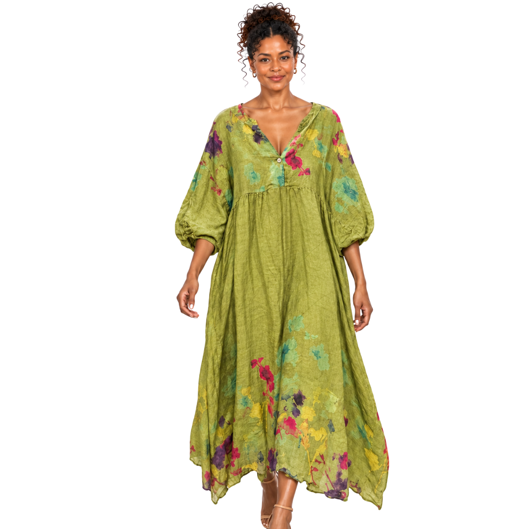 Fiorella Floral Linen Maxi Dress