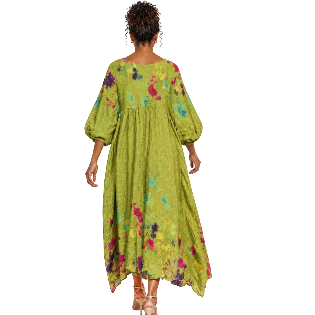 Fiorella Floral Linen Maxi Dress