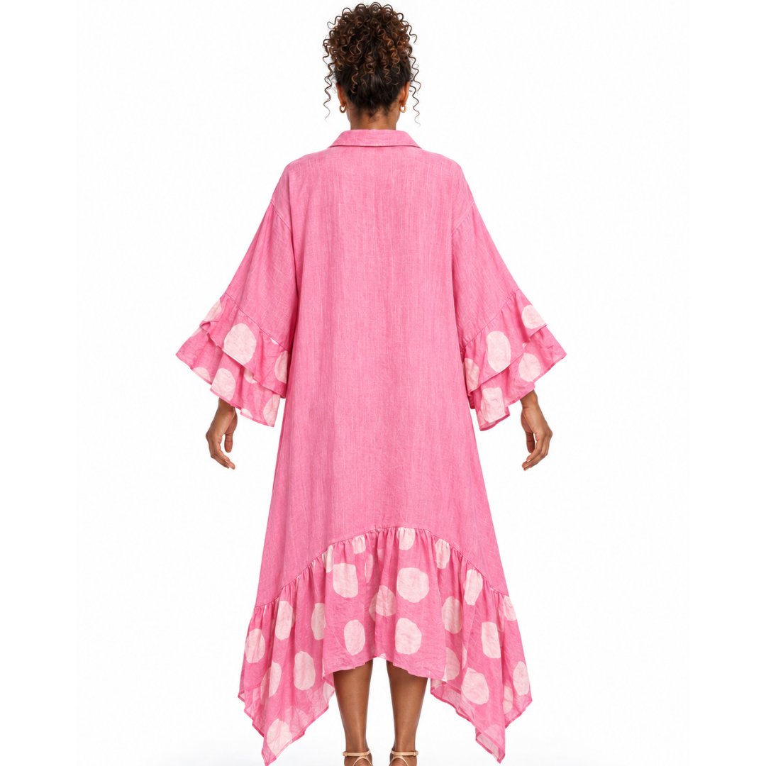 Rosalie Ruffle Linen Dress
