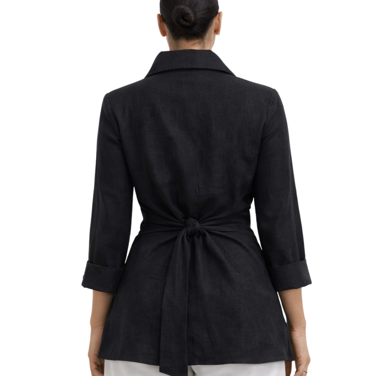 Linen Tie Front Jacket