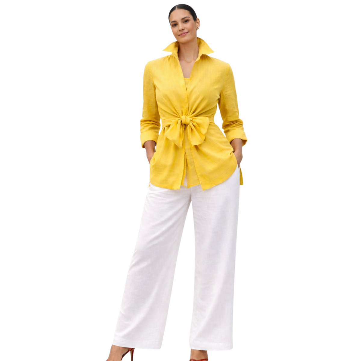 Linen Tie Front Jacket
