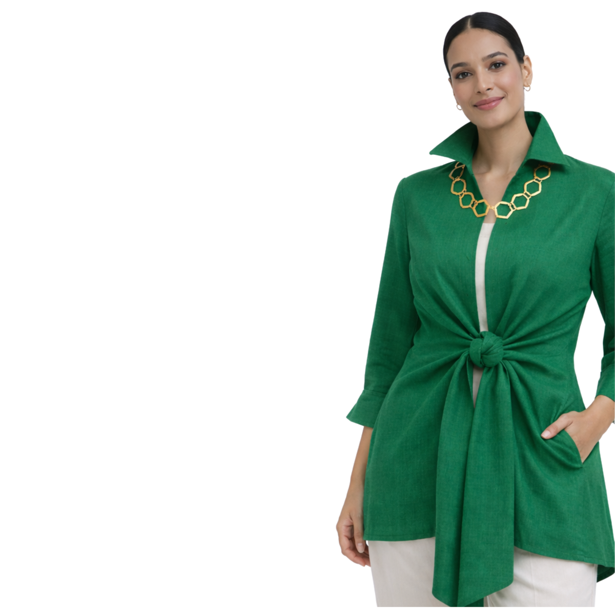 Linen Tie Front Jacket