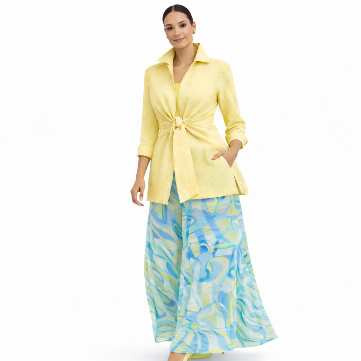 Linen Tie Front Jacket