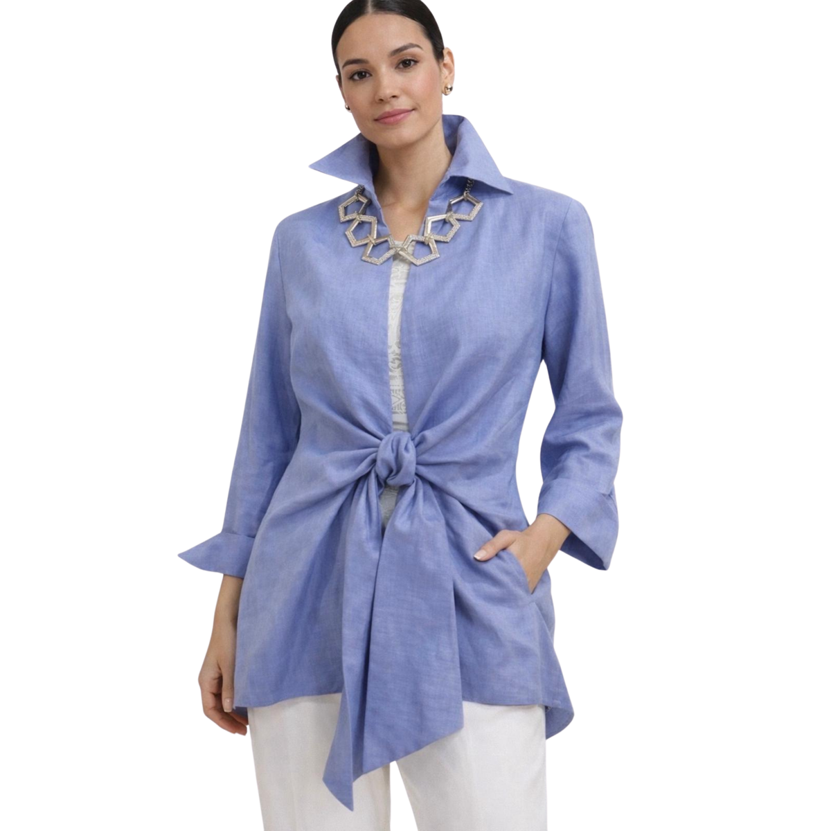 Linen Tie Front Jacket