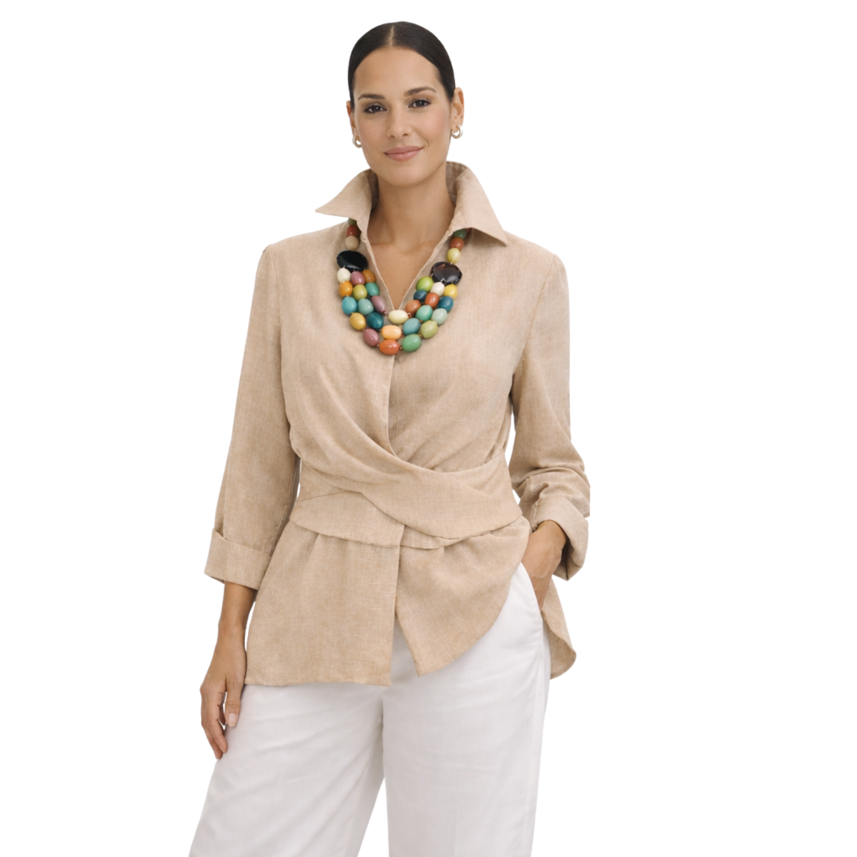 Linen Tie Front Jacket