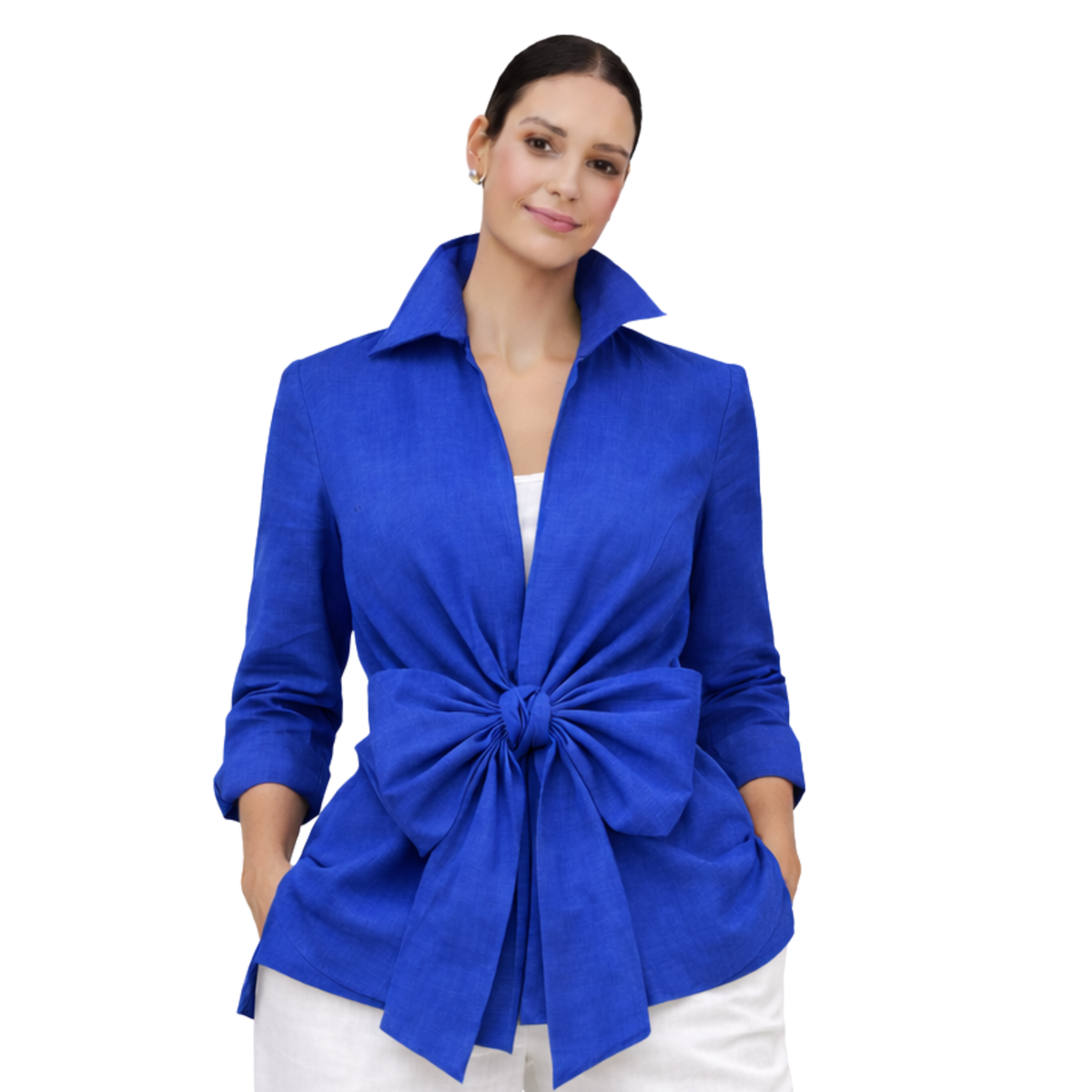 Linen Tie Front Jacket
