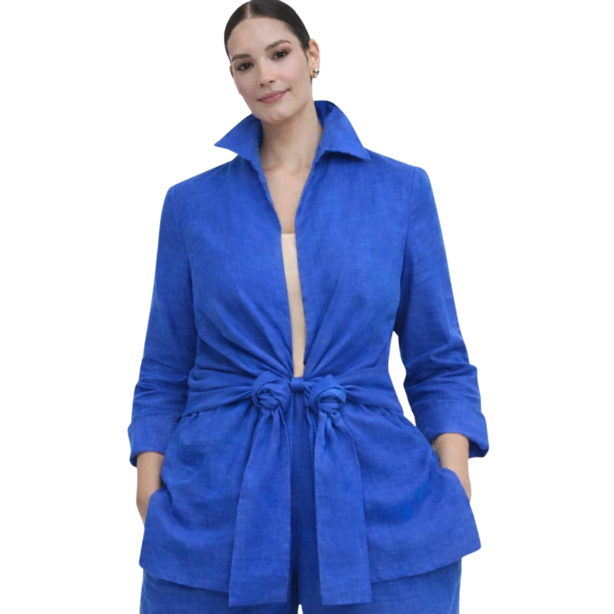 Linen Tie Front Jacket