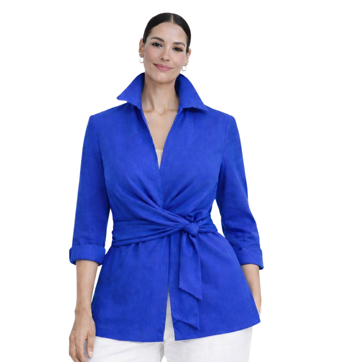 Linen Tie Front Jacket