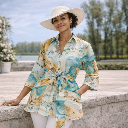Becky Luxe Buckle Wrap Blouse Artist Series
