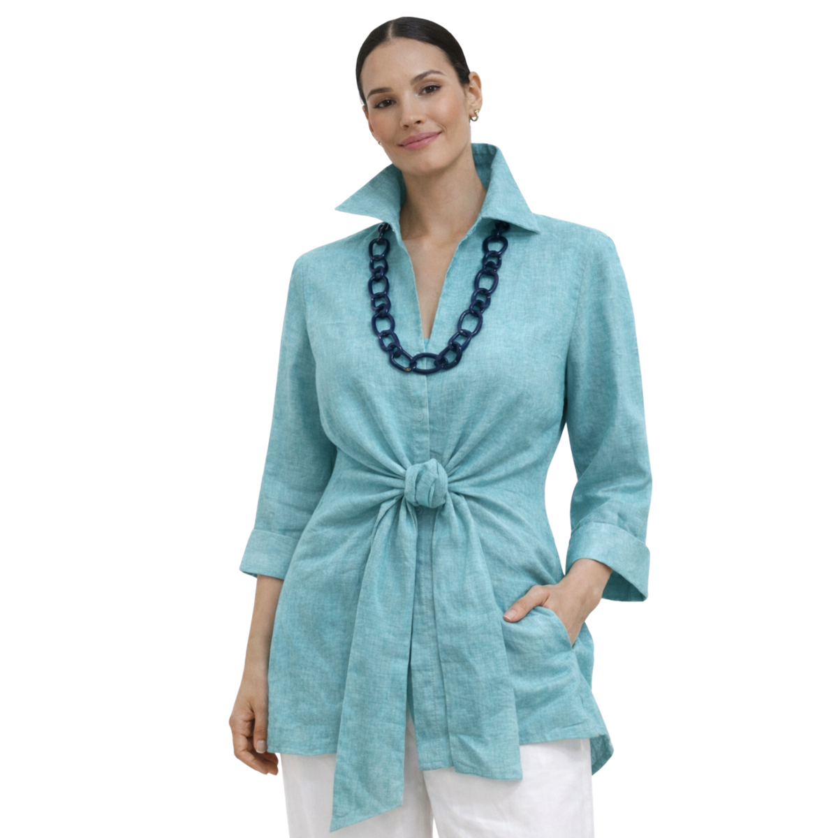 Linen Tie Front Jacket