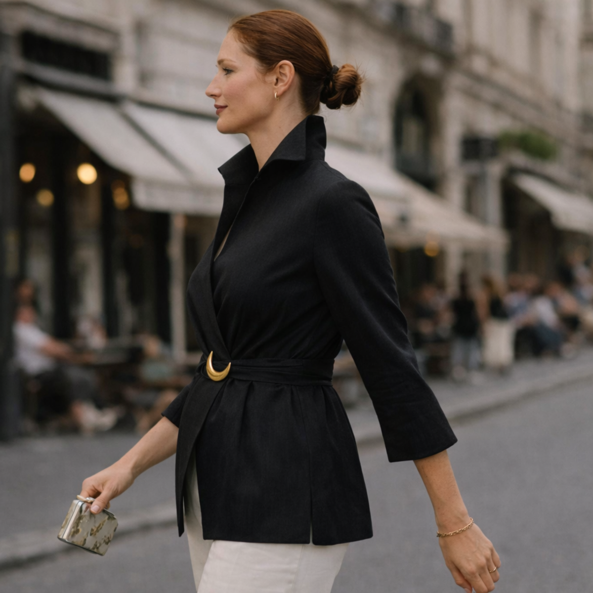 Zya Luxe Buckle Wrap Blouse