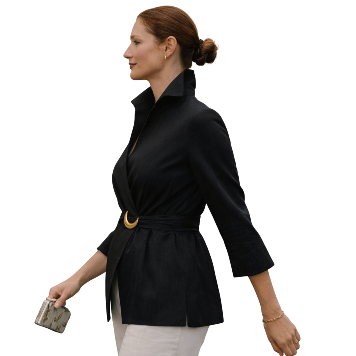 Zya Luxe Buckle Wrap Blouse