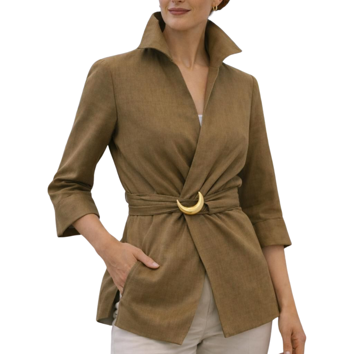 Zya Luxe Buckle Wrap Blouse