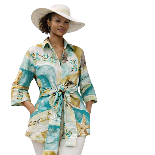 Becky Luxe Buckle Wrap Blouse Artist Series