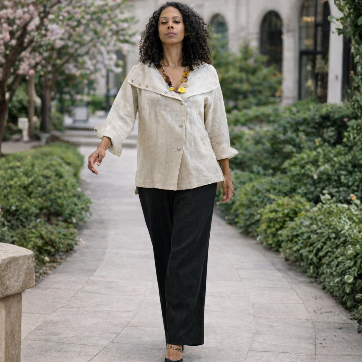 Rachel Linen Palazzo Pants – Flat Front Wide Leg-Essentials