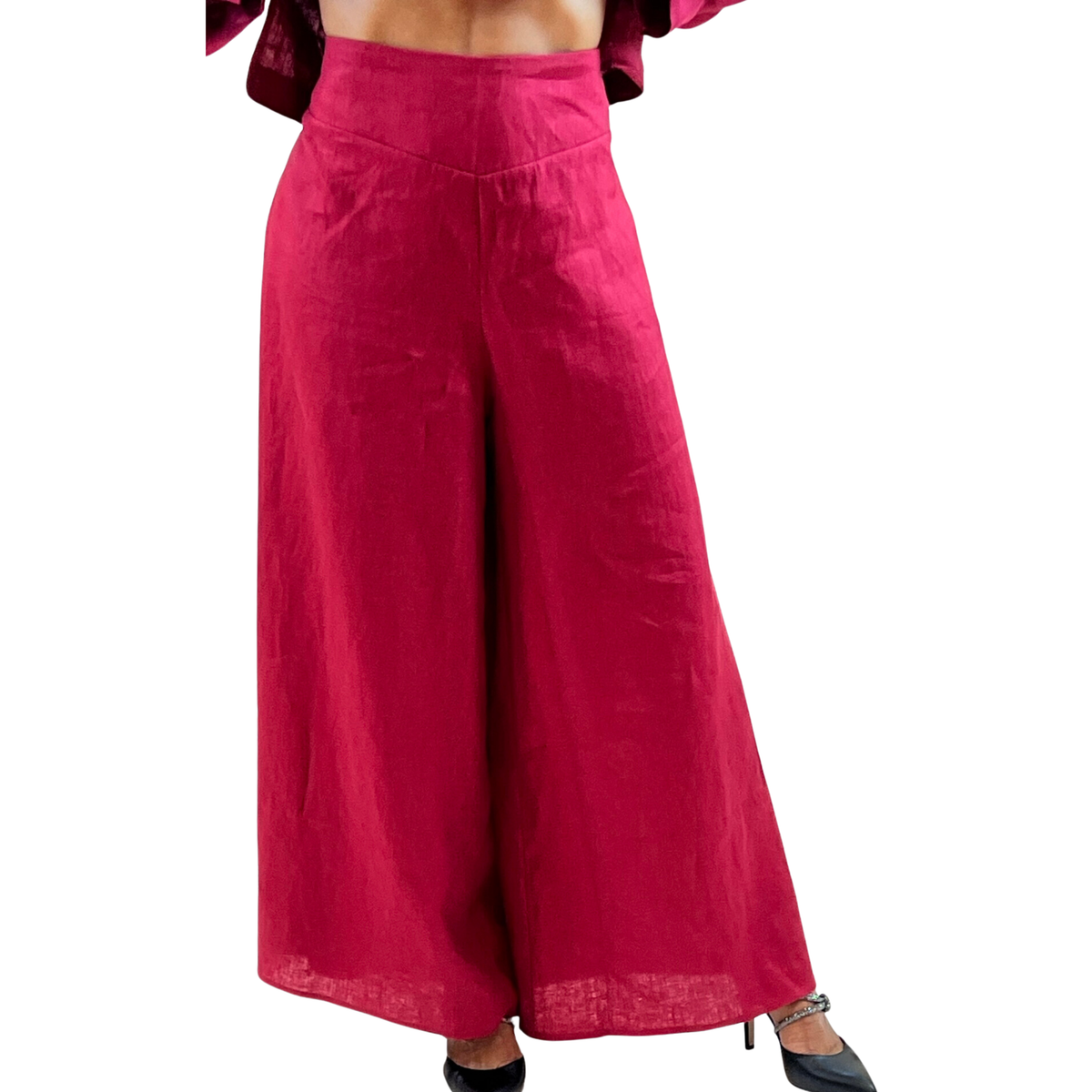 Rachel Linen Palazzo Pants – Flat Front Wide Leg-Essentials