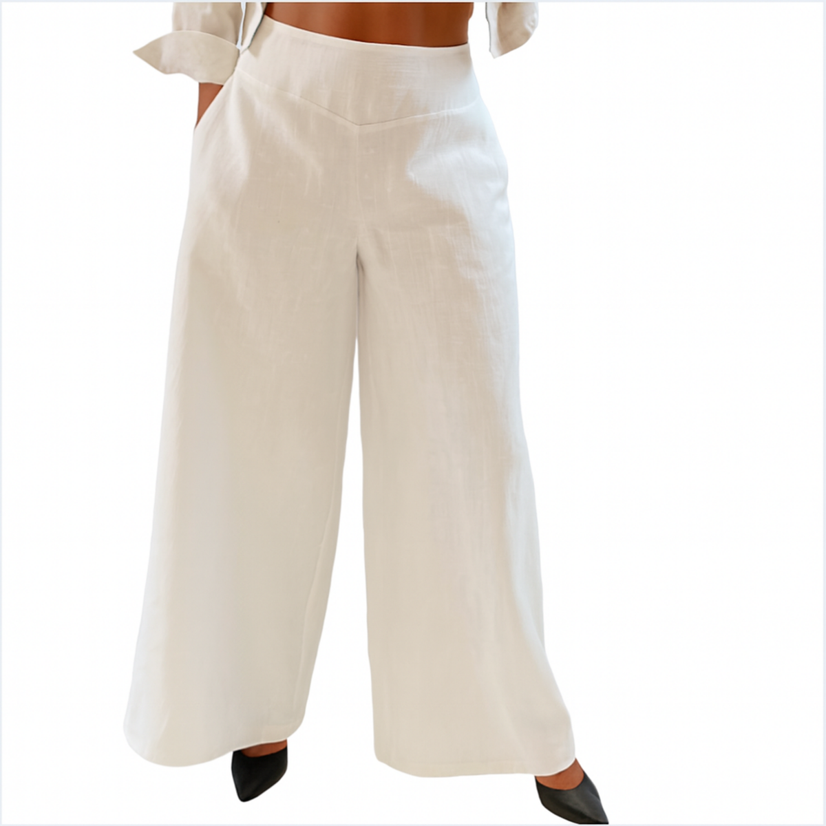 Rachel Linen Palazzo Pants – Flat Front Wide Leg-Essentials