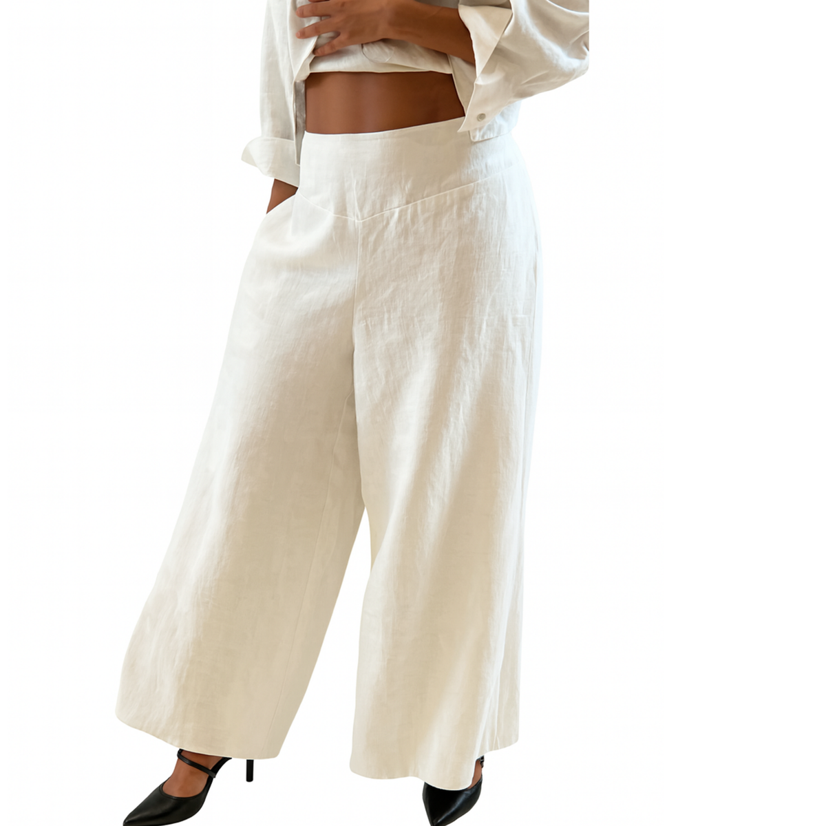 Rachel Linen Palazzo Pants – Flat Front Wide Leg-Essentials