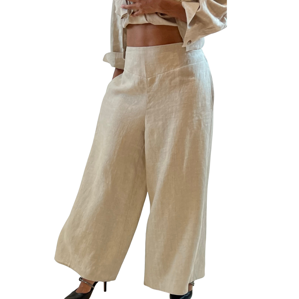 Rachel Linen Palazzo Pants – Flat Front Wide Leg-Essentials