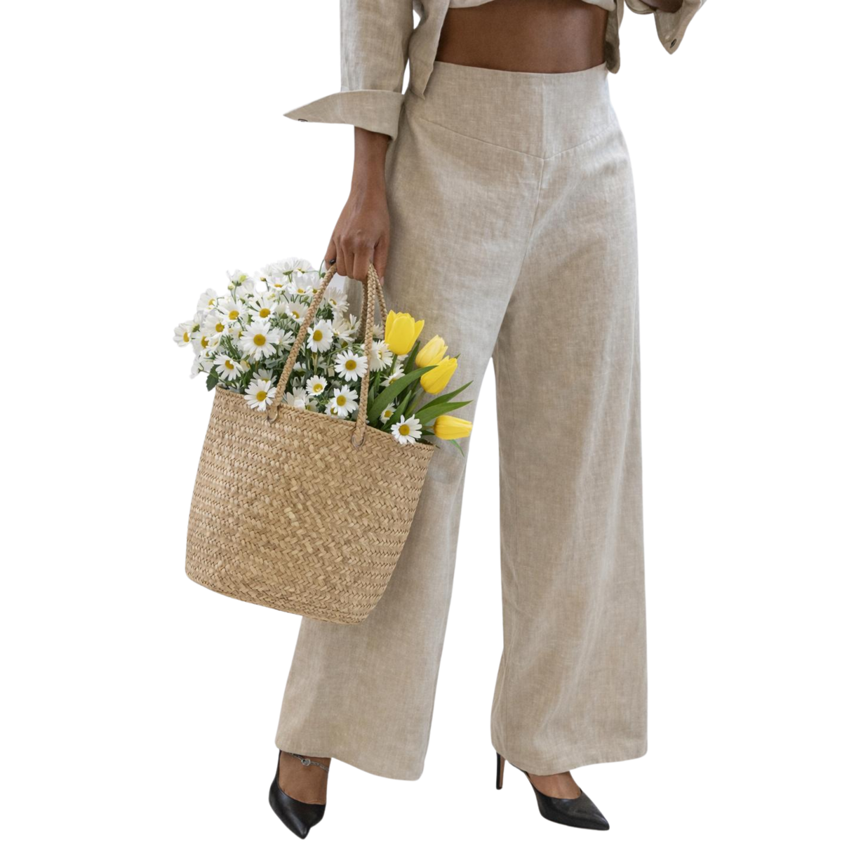 Rachel Linen Palazzo Pants – Flat Front Wide Leg-Essentials