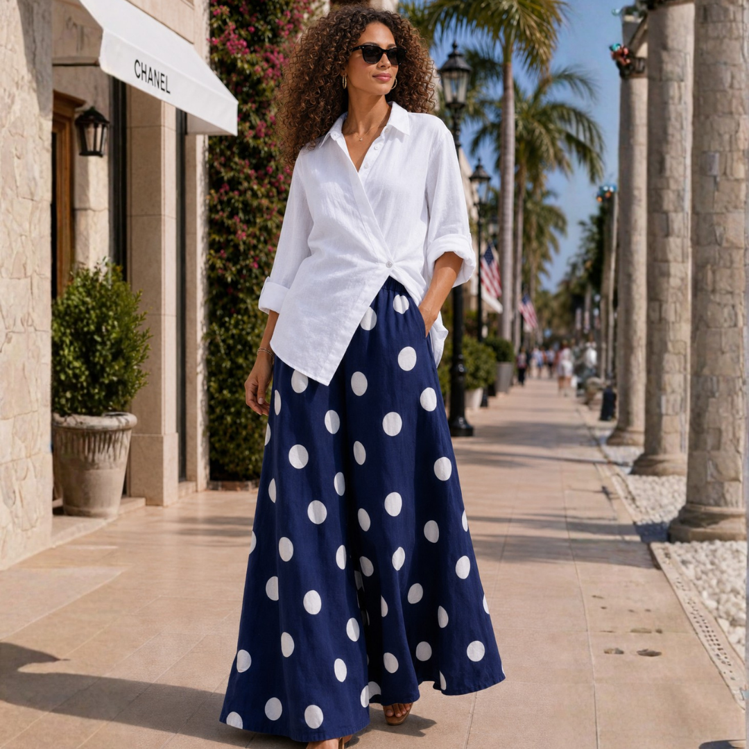 Kenna Linen Palazzo Pants – Flat Front Wide Leg