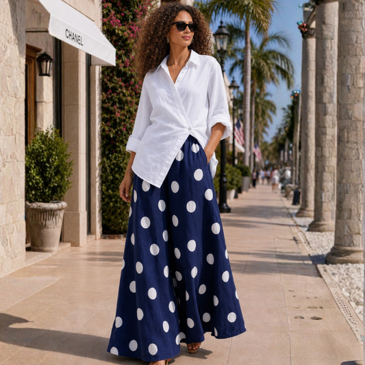 Kenna Linen Palazzo Pants – Flat Front Wide Leg