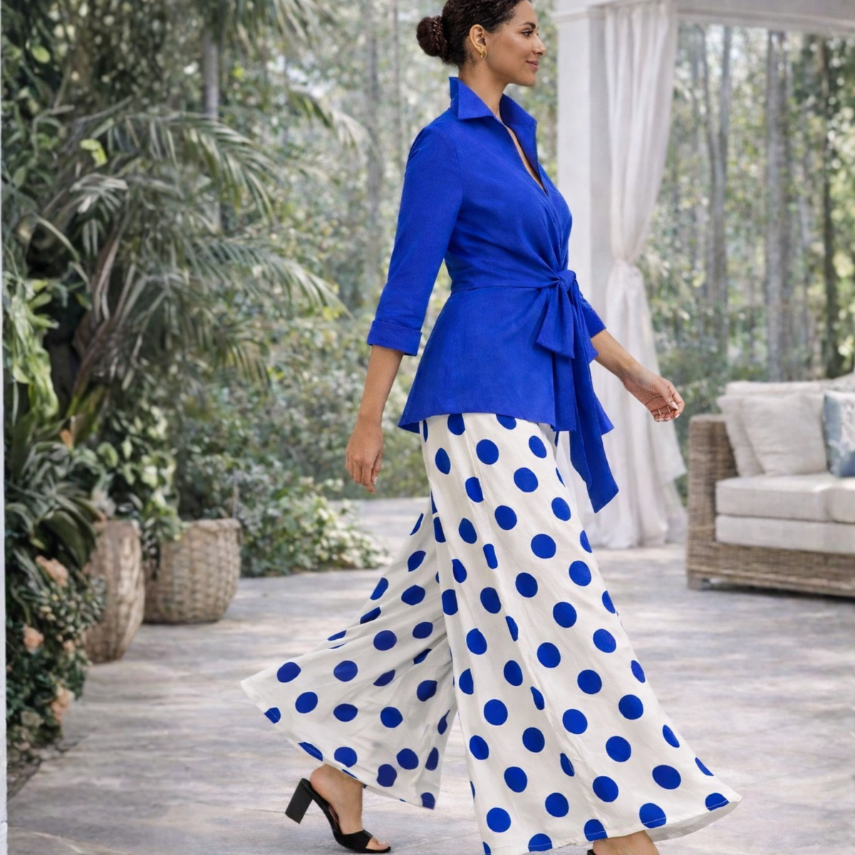 Kenna Linen Palazzo Pants – Flat Front Wide Leg