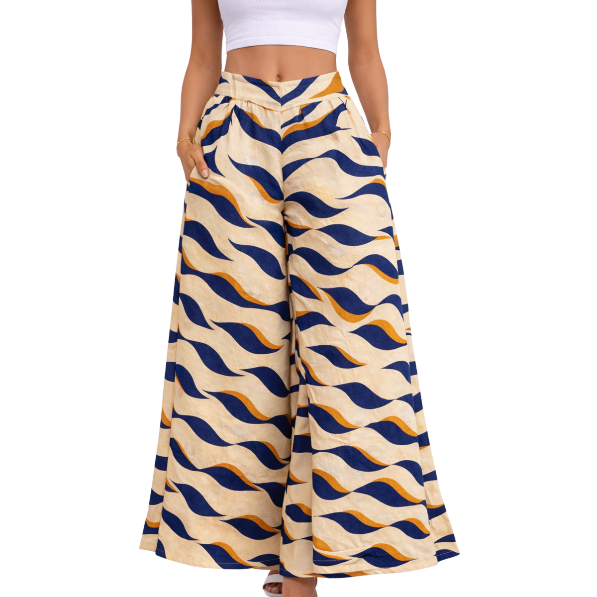 Kenna Linen Palazzo Pants – Flat Front Wide Leg